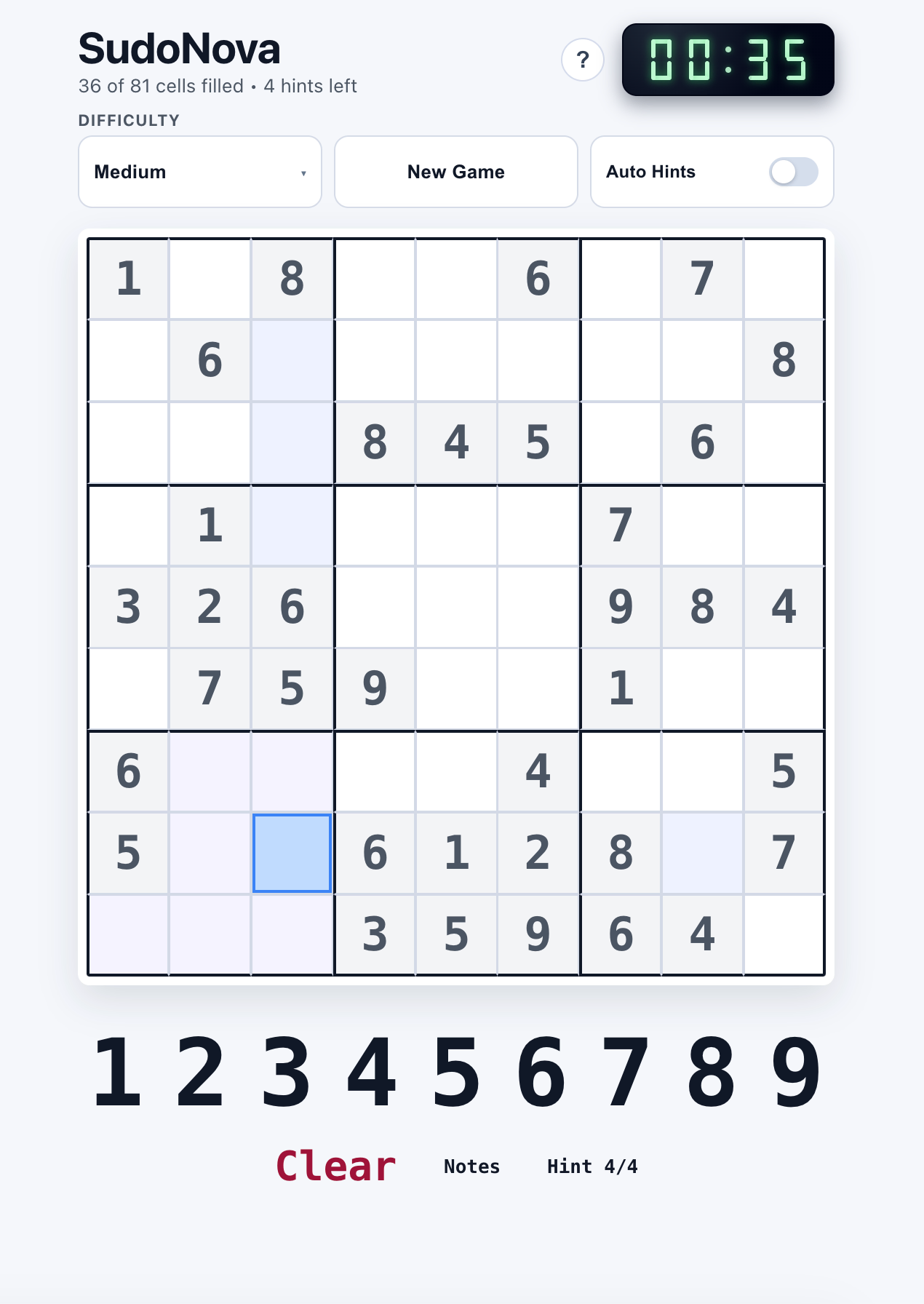 SudoNova Game page